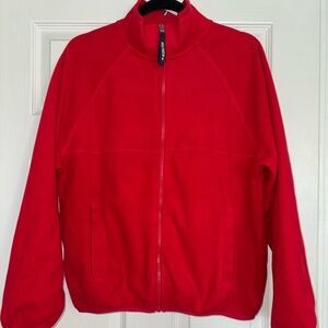 Tommy Hilfiger Women’s Red Full Zip Fleece Jacket with Pockets